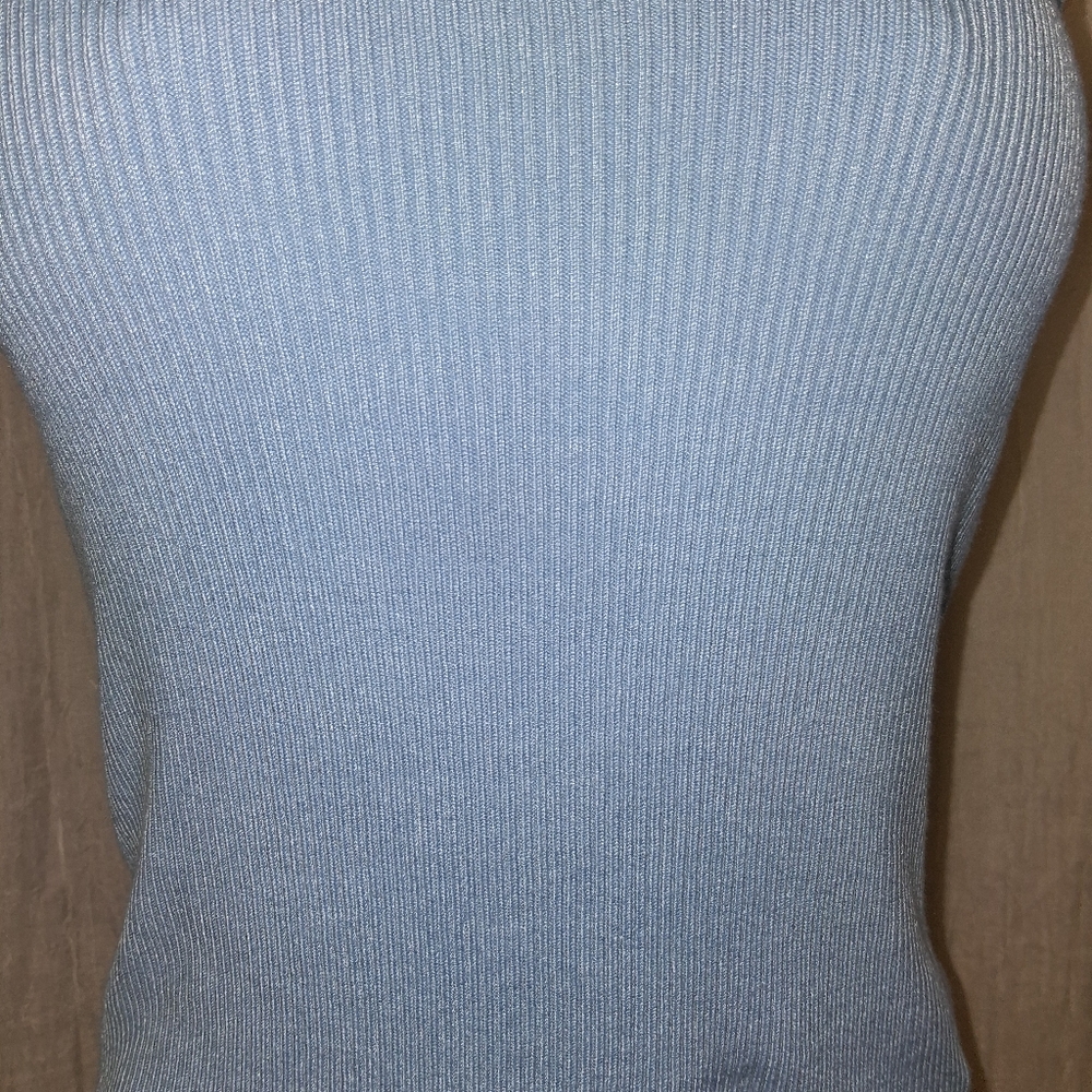 Boston Proper Light Blue Ribbed Tank Top Women Size M - Picture 5 of 12